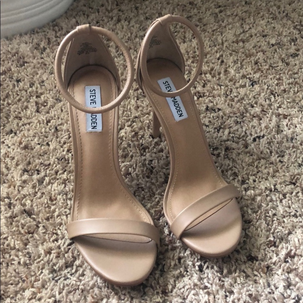 Steve Madden Soph NUDE Sandals 4” Heel 8.5 NWT